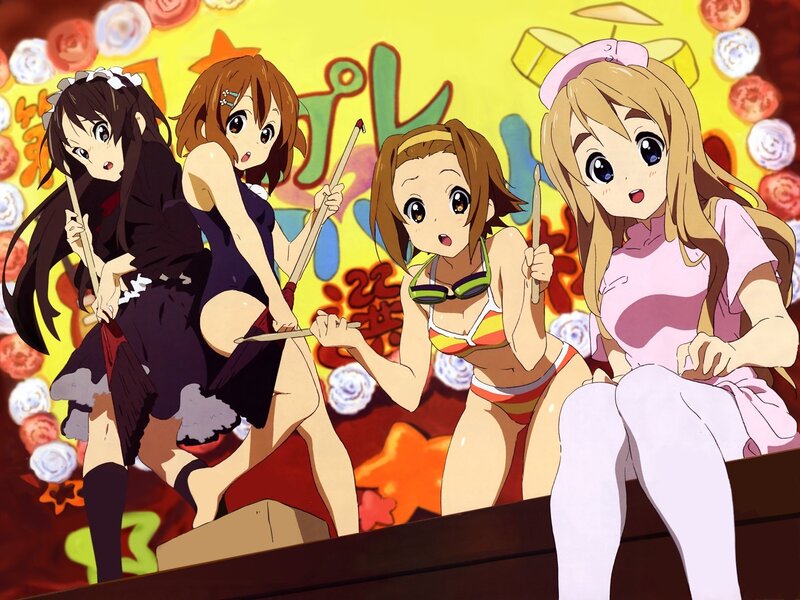 Four girls with drumsticks
