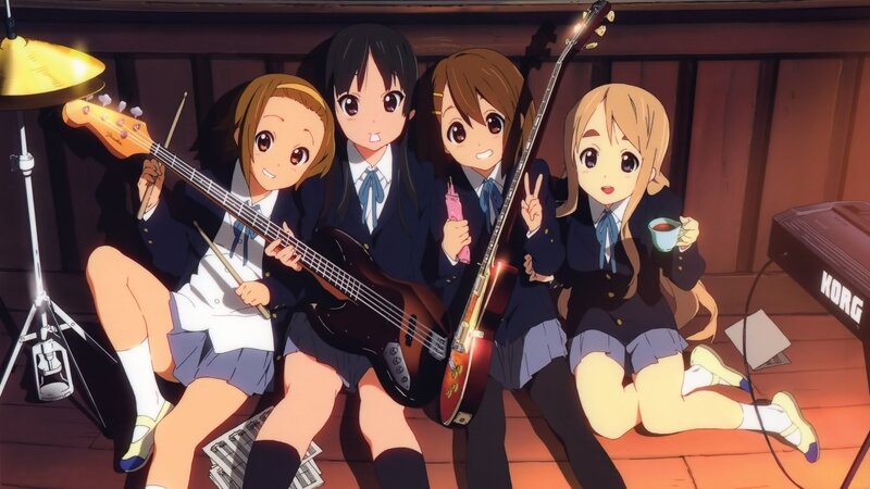 Four Girls with Instruments — Brown, Cheerful