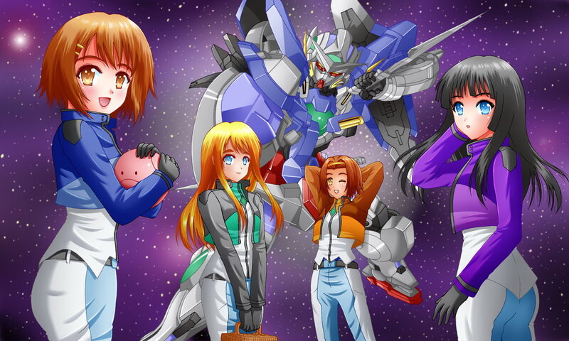 Four Girls with Mecha