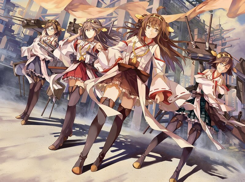 Four Girls with Naval Guns — Brown