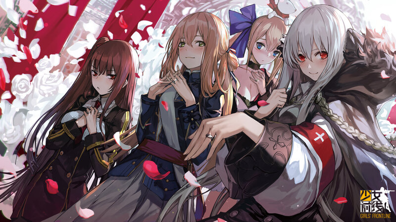 Four Girls with Rose Petals