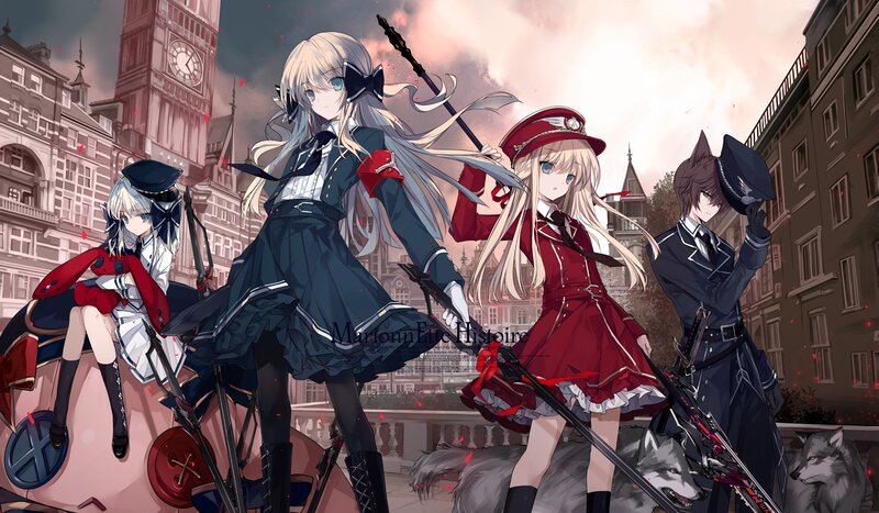 Four Girls with Weapons — Red