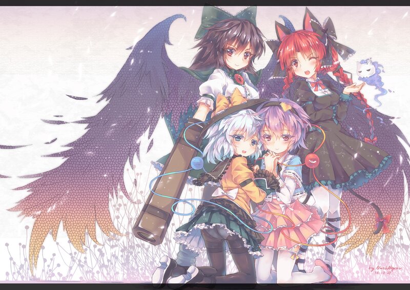 Four girls with wings and spirits