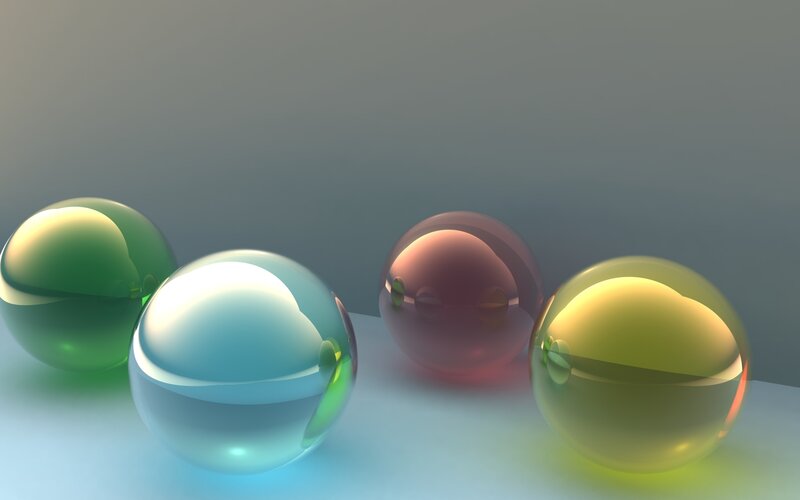 Four Glass Spheres