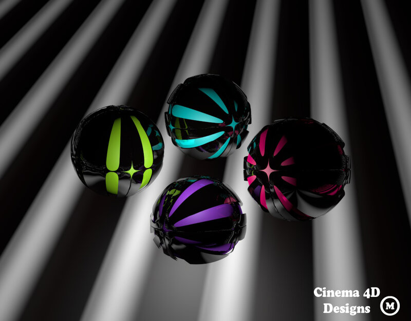 Four Glowing Spheres