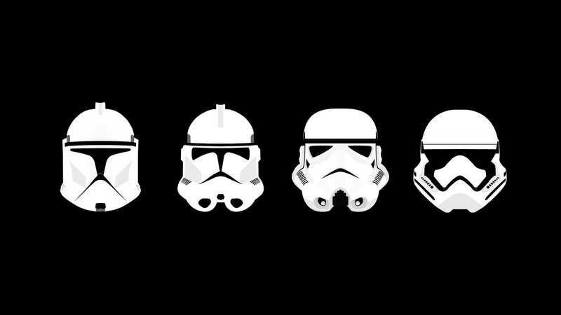 Four Helmets in a Row — White