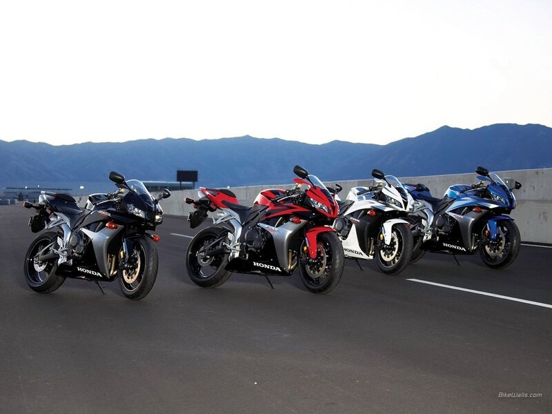 Four Honda Motorcycles — Black, Dramatic