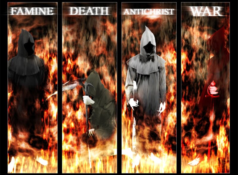 Four Horsemen of the Apocalypse — Black, Dramatic, Digital Art