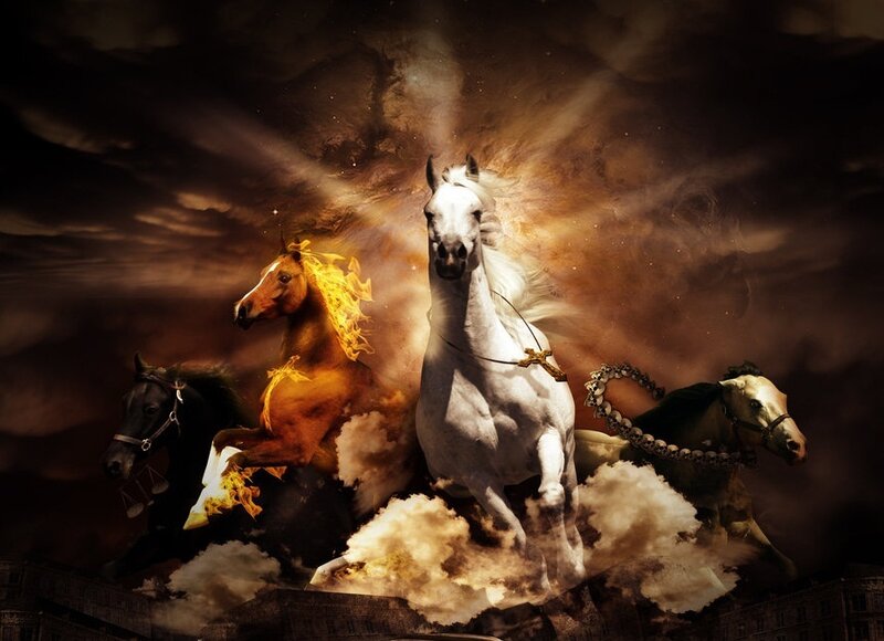 Four Horses in Storm