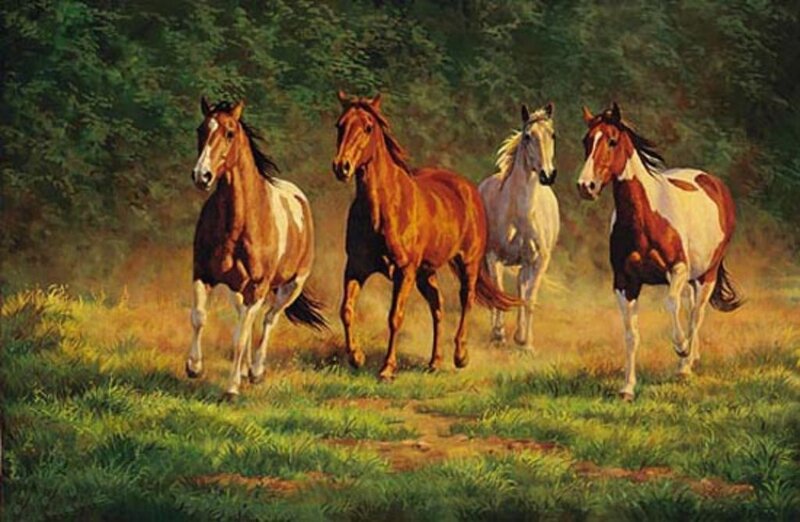 Four Horses Running
