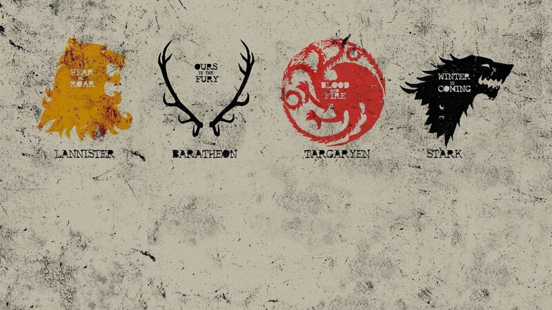 Four House Sigils — Red, Dramatic