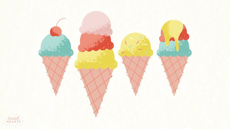 Four Ice Cream Cones