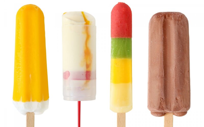 Four Ice Cream Popsicles — Yellow, Neutral