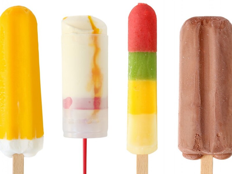 Four Ice Cream Popsicles — Yellow