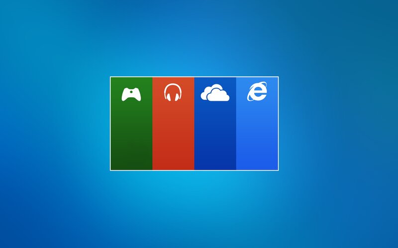 Four Icons in Colored Panels