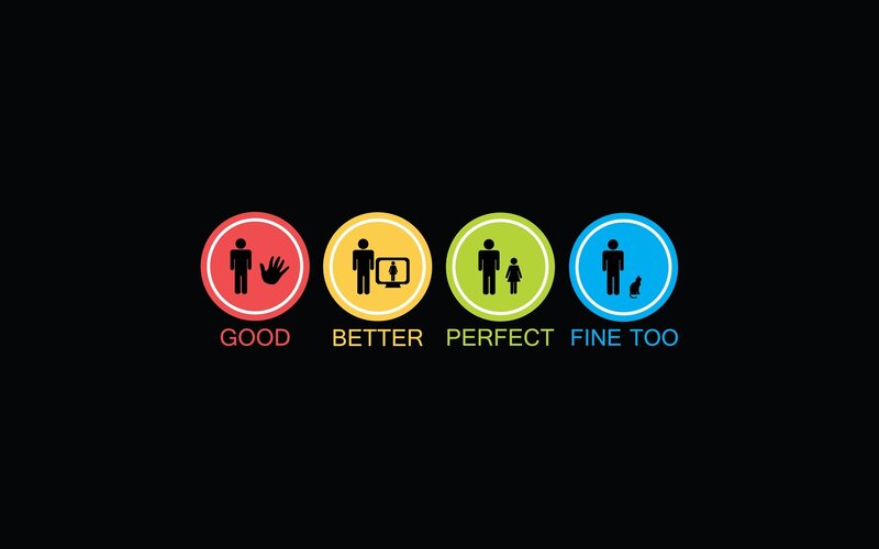 four icons with text
