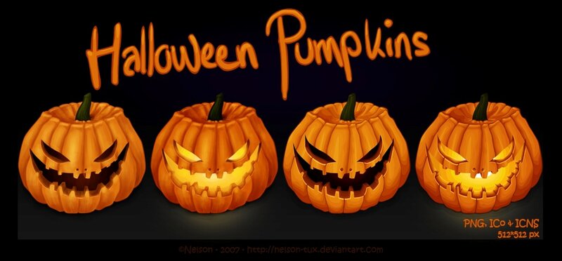 Four Jack-o'-lanterns
