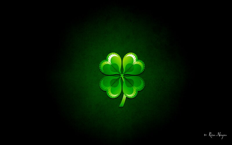 Four-leaf Clover — Green, Minimalist
