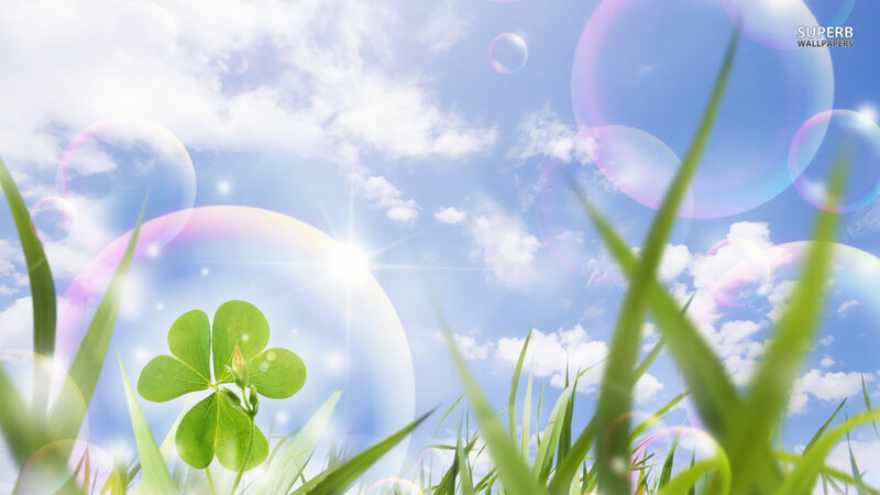 Four-leaf Clover in Grass — Green