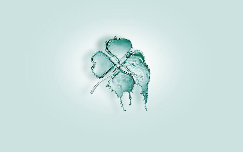 Four-leaf Clover Made of Water