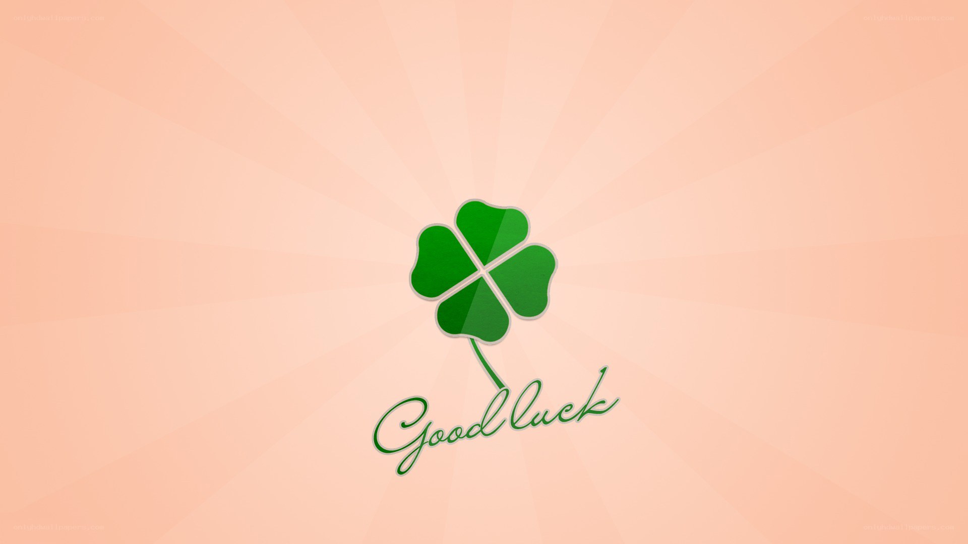 Four-leaf clover with good luck text