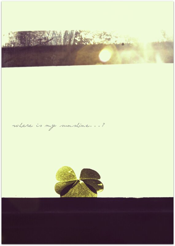 four-leaf clover with text