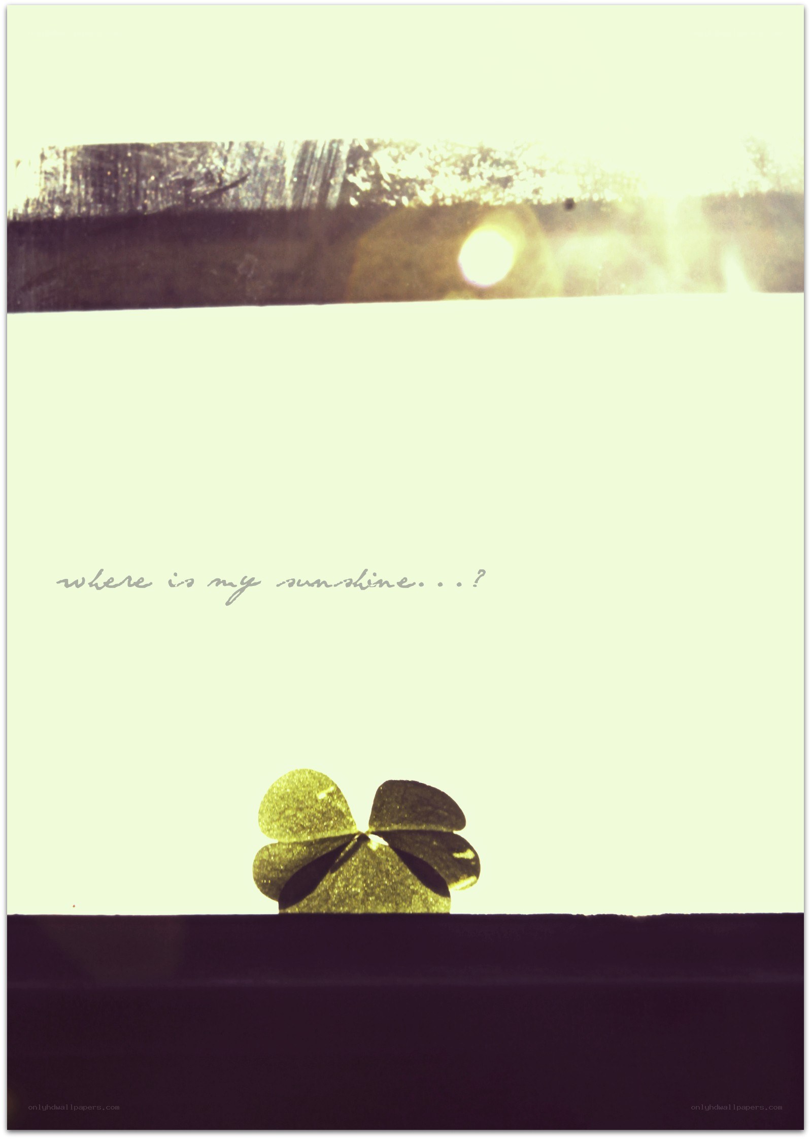 four-leaf clover with text