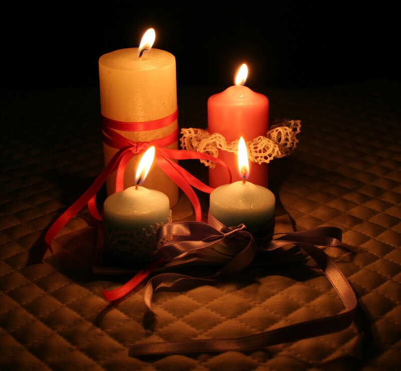 Four Lit Candles — Brown