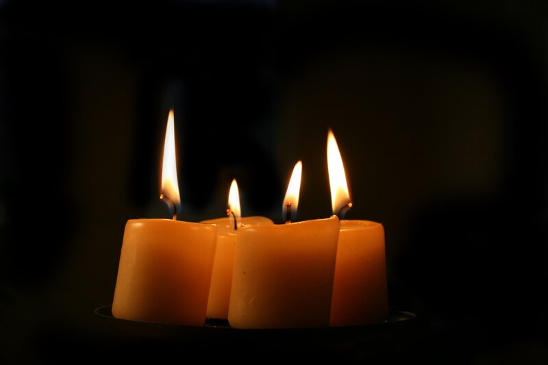 Four Lit Candles — Orange