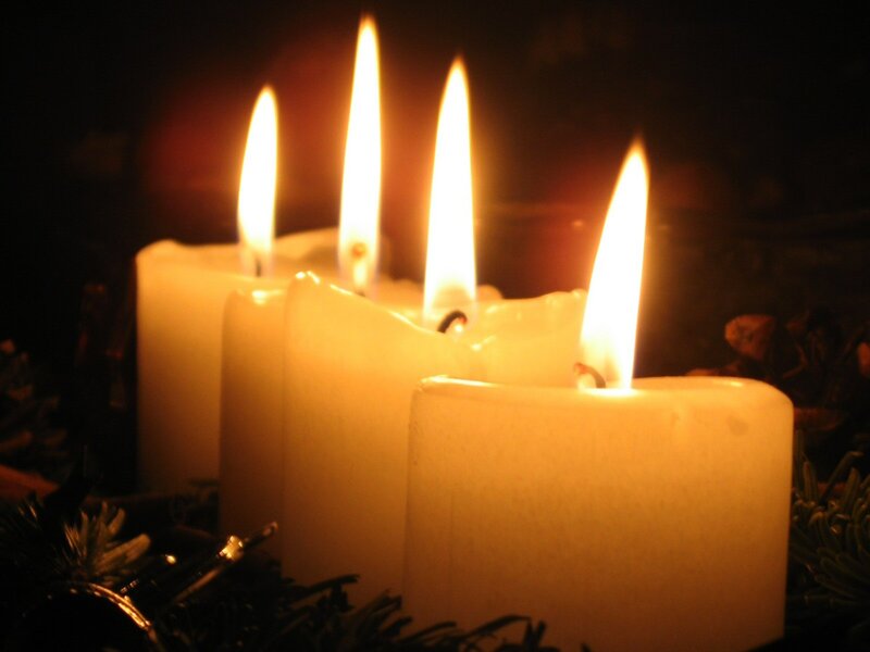 Four Lit Candles — Yellow