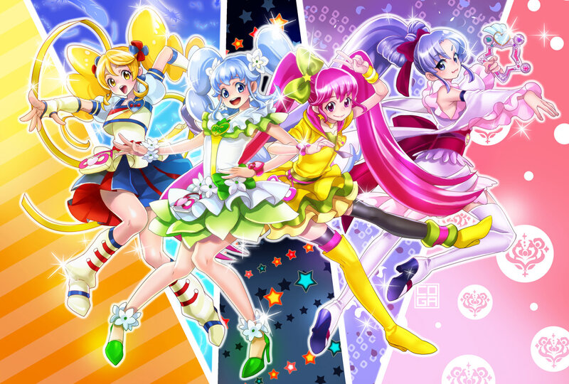 Four Magical Girls in Action — Yellow, Energetic