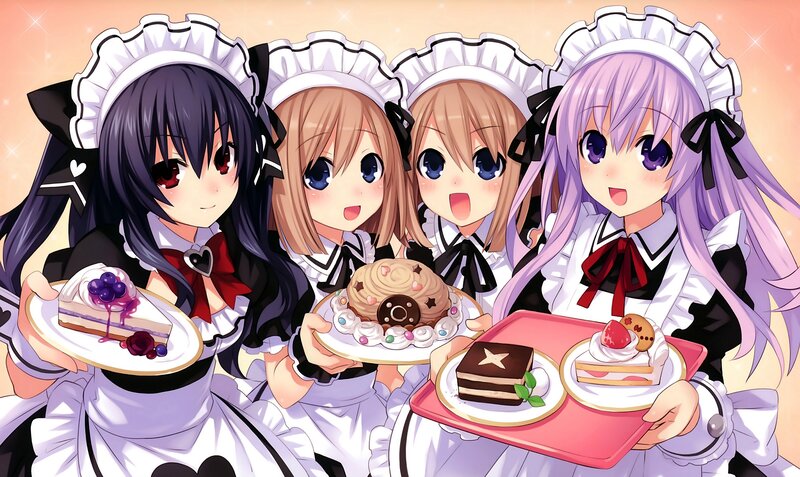 Four Maid Characters — White
