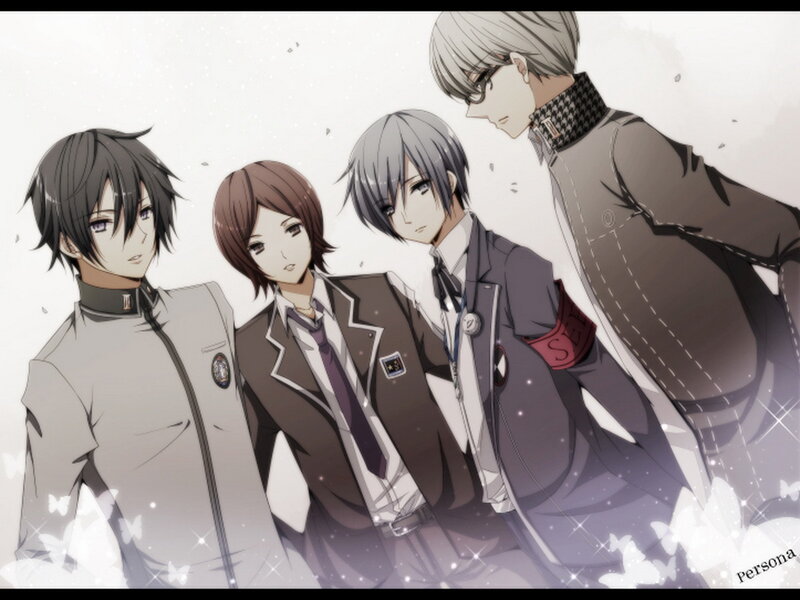 Four Male Anime Characters — Gray, Dramatic