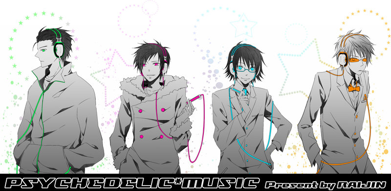 Four Male Anime Characters — Gray