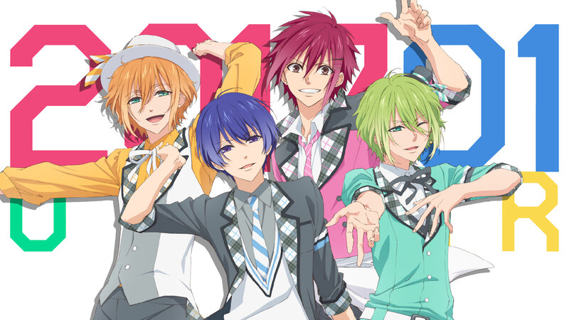 Four Male Anime Characters — Pink