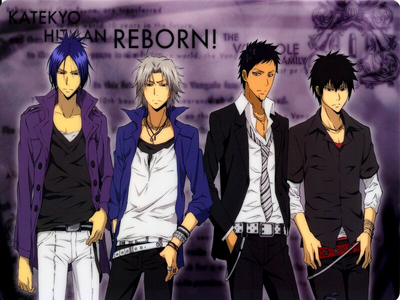 Four Male Anime Characters — Purple, Dramatic