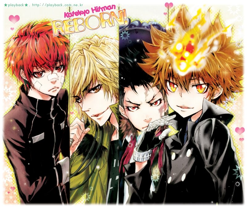 Four Male Anime Characters — Yellow, Dramatic