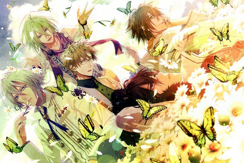 Four Male Anime Characters — Yellow, Serene