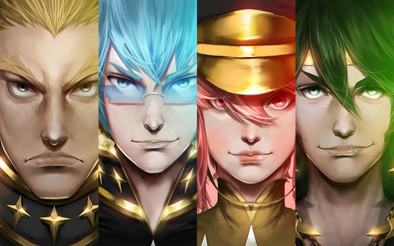Four Male Characters — Gold