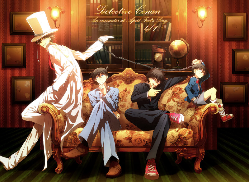 Four Male Characters on Sofa