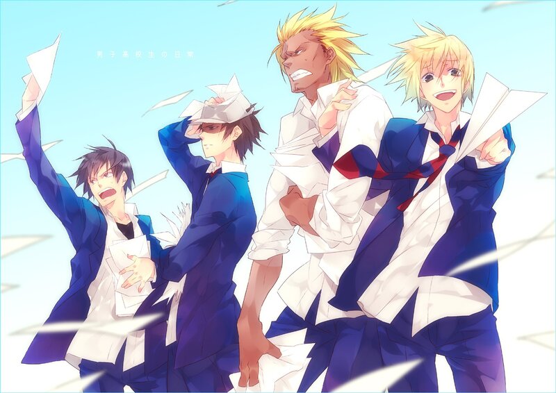 Four Male Students — Blue