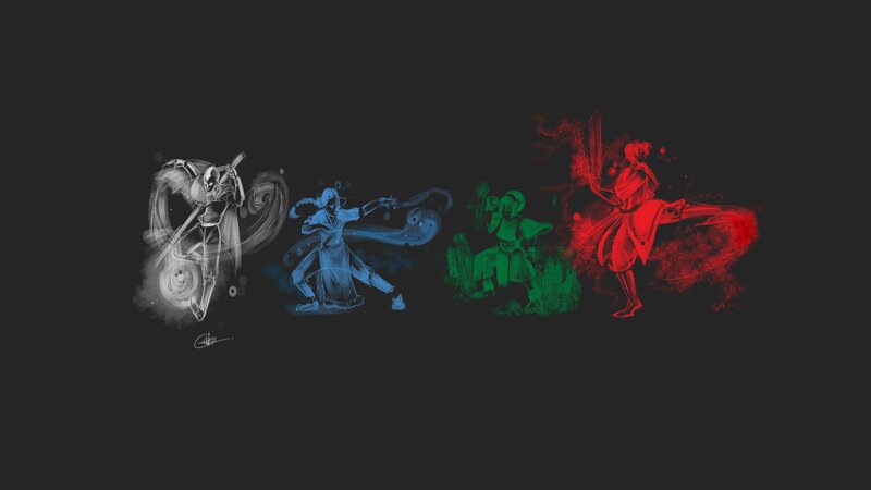 Four Martial Artists in Motion