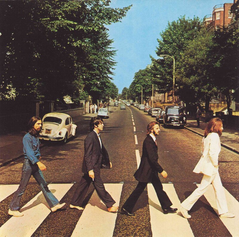 Four Men Crossing Street — White, Calm, Afternoon