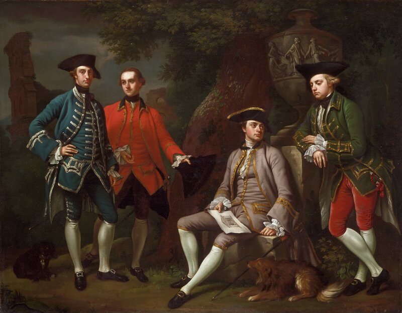 Four men in 18th-century attire