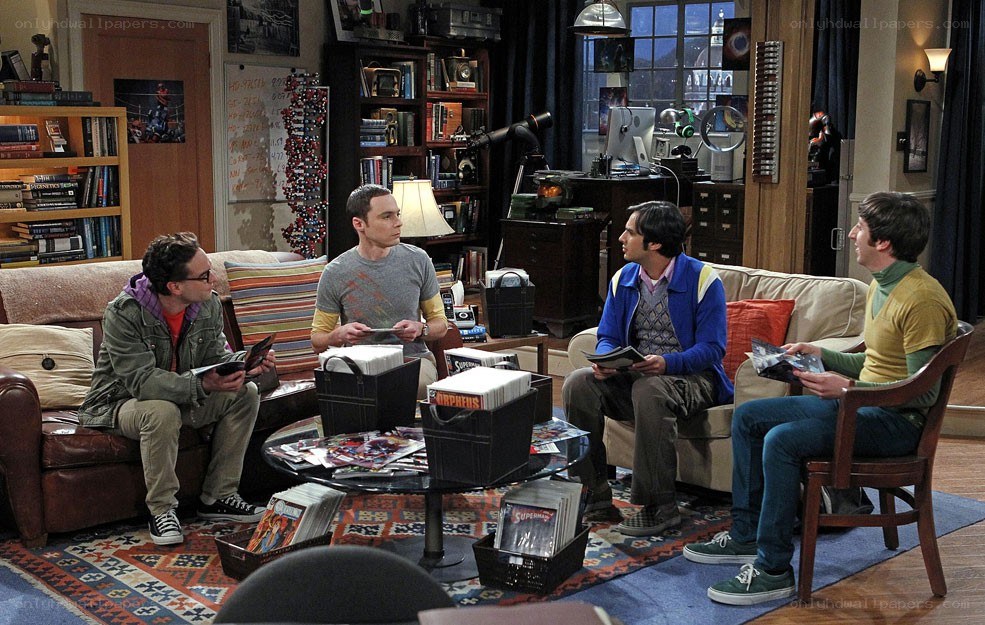 Four men in a living room