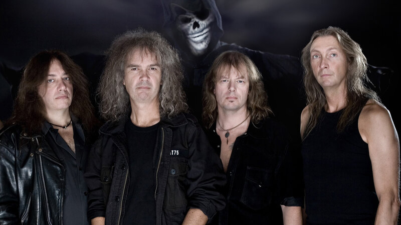 Four Men in Band — Black, Serious, Night