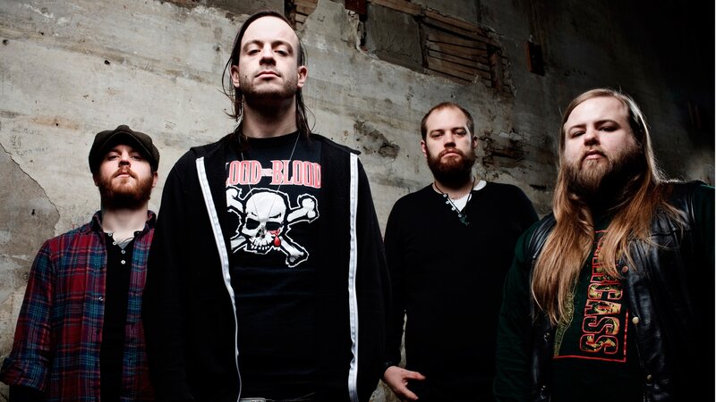 Four Men in Band — Black, Serious, Photograph, Beards