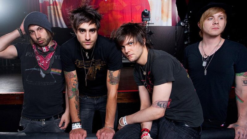 Four Men in Band — Black, Serious, Photograph, Tattoos, Necklaces