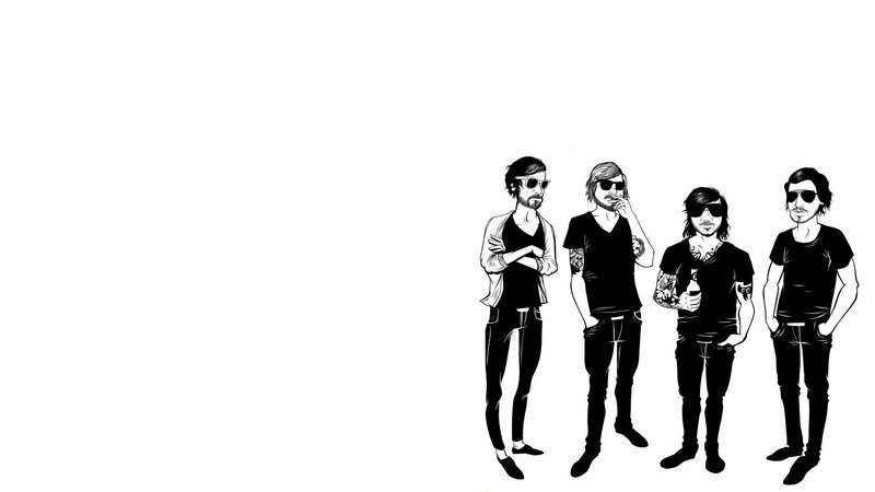 Four Men in Black and White