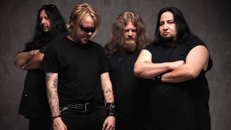 Four Men in Black Shirts — Serious, Photograph, Tattoos, Sunglasses